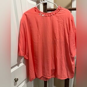 Whitney Dunn & Moore NWT 24W coral blouse with attached shoulder pads